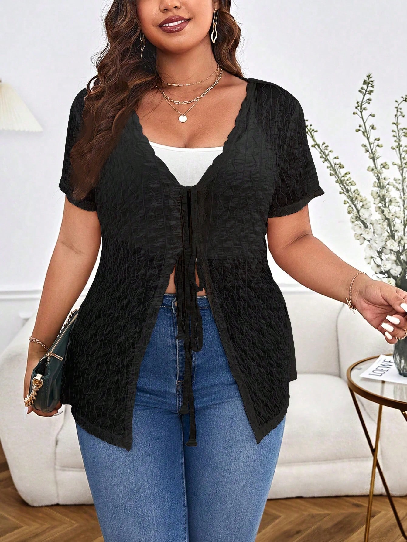 Spring Summer Plus Size Women  - Kimono Sheer Floral recension och pris