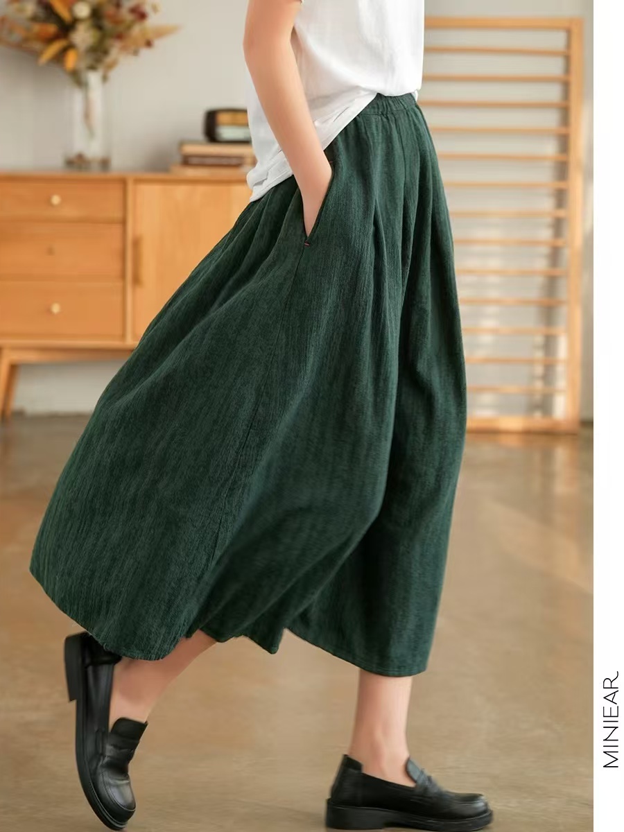 New 2025 Autumn Pure Color Flo - Midi Skirt Floral recension och pris