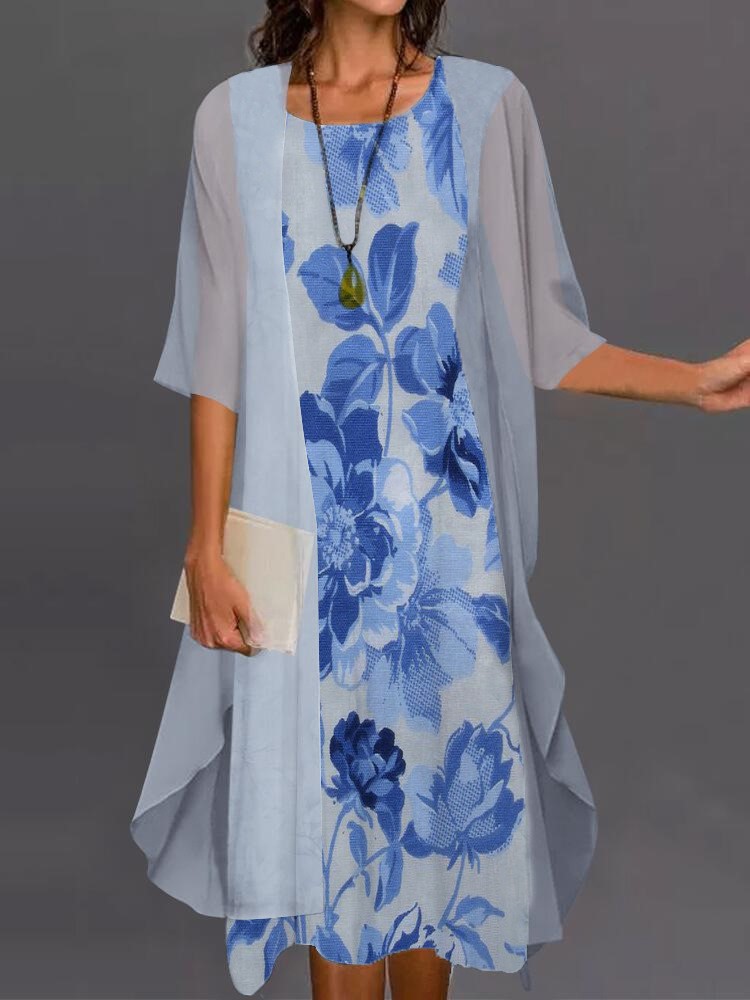 Summer Elegant Dress Two-piece - Romper Floral Print recension och pris