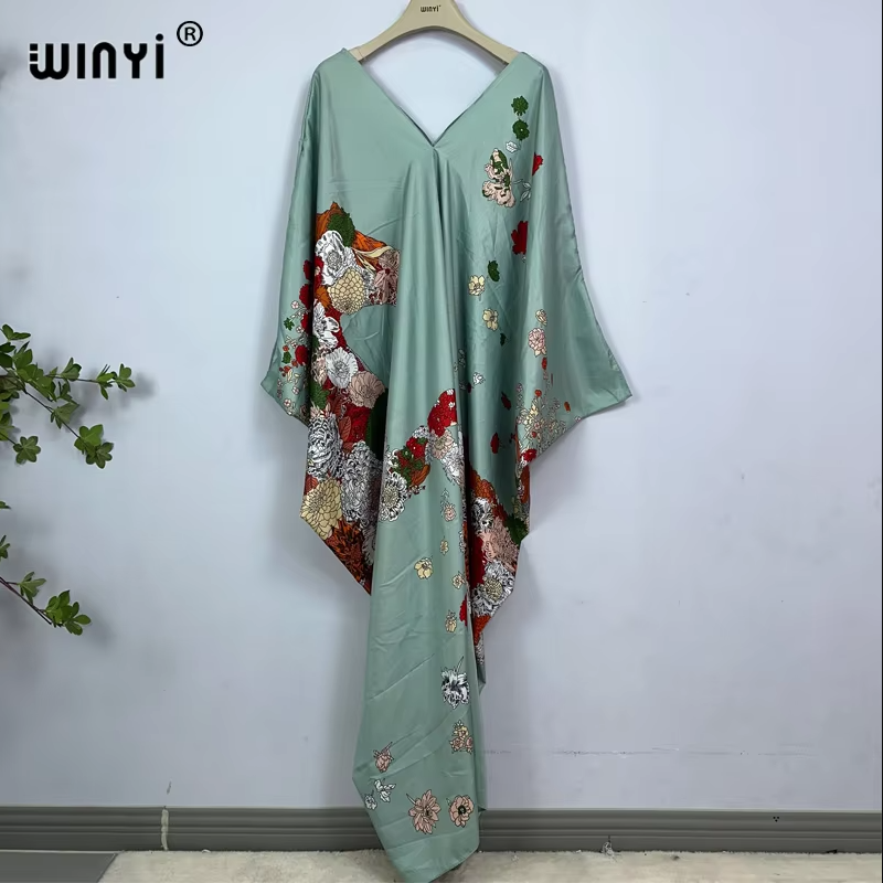 WINYI print summer maxi dress  - Cover Up Kaftan recension och pris