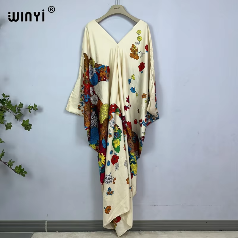 WINYI print summer maxi dress  - Cover Up Kaftan recension och pris