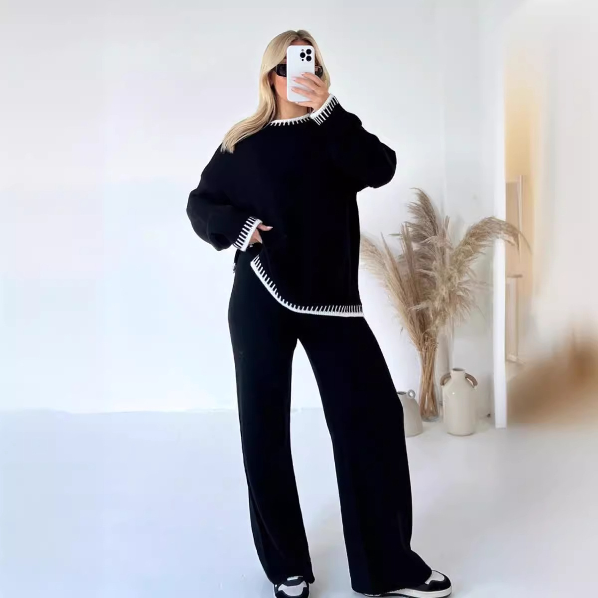 Women Wide Leg Pant Sets Two P - Linen Pant Wide recension och pris