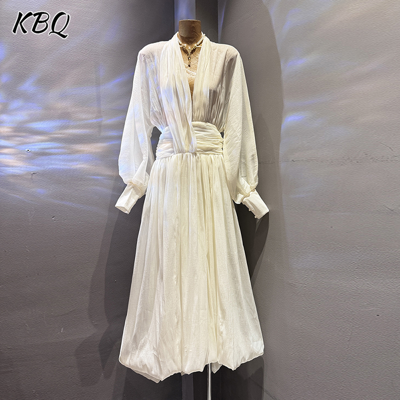 KBQ Solid Elegant Loose Chic D - Linen Dress Wrap recension och pris