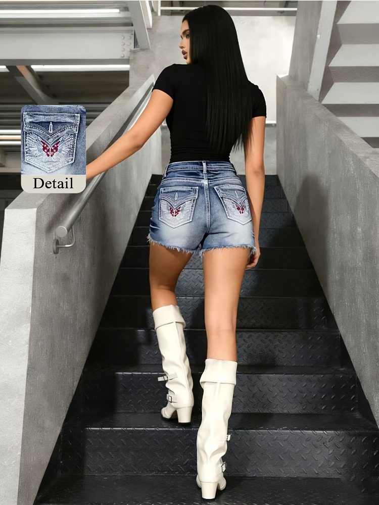 OIQERE 2026 New Vintage Washed - Shorts Denim Frayed recension och pris