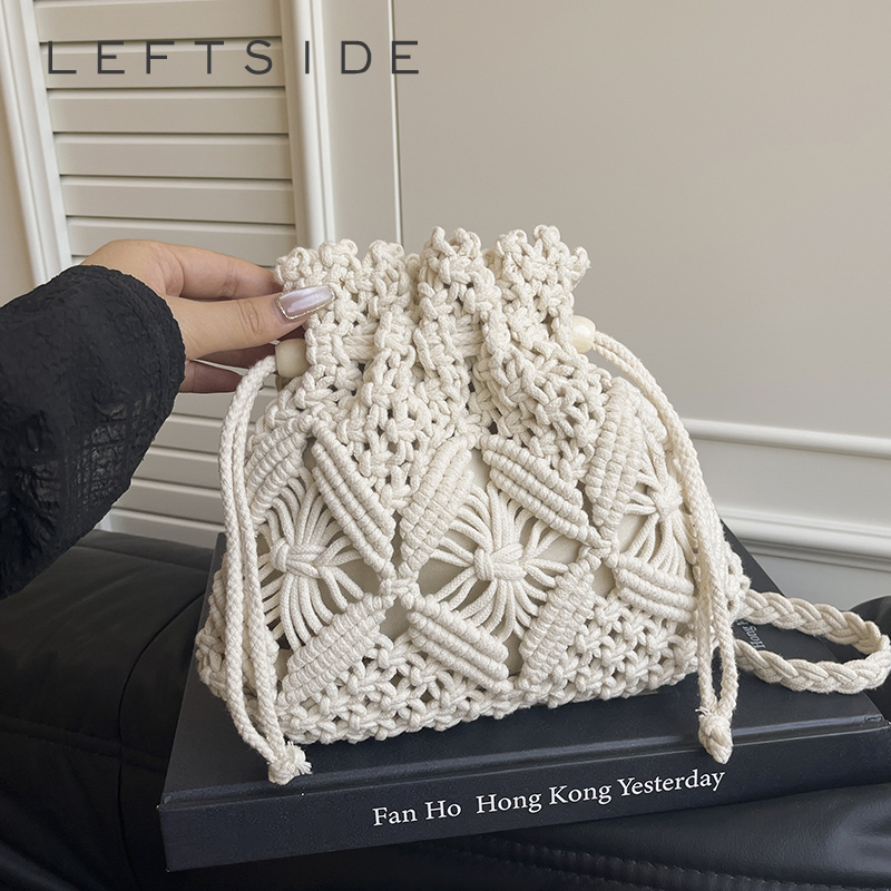 LEFTSIDE Weave Small Shoulder  - Crochet Bag Raffia recension och pris