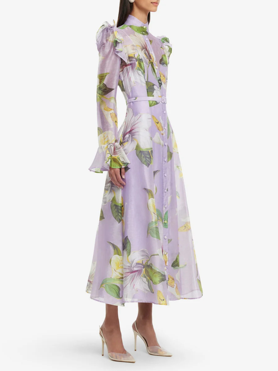 TWOTWINSTYLE Printing Spliced  - Linen Dress Wrap recension och pris
