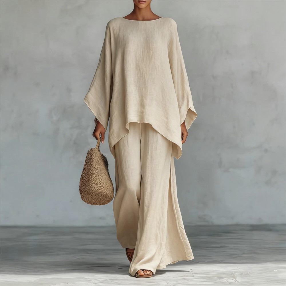 Fashion Linen Loose Long-sleev - Linen Pant Wide recension och pris