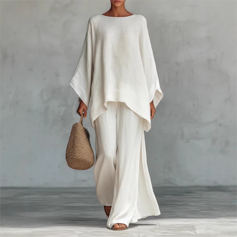 Fashion Linen Loose Long-sleev - Linen Pant Wide recension och pris
