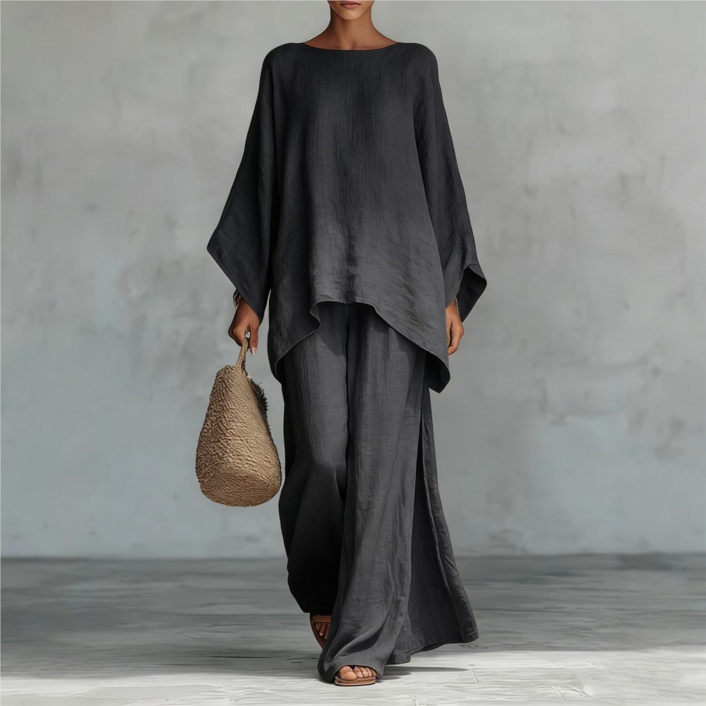 Fashion Linen Loose Long-sleev - Linen Pant Wide recension och pris