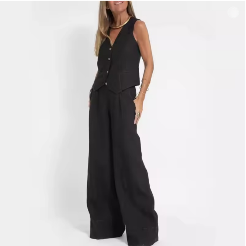 Womens Cotton Linen 2 Piece Se - Linen Pant Wide recension och pris