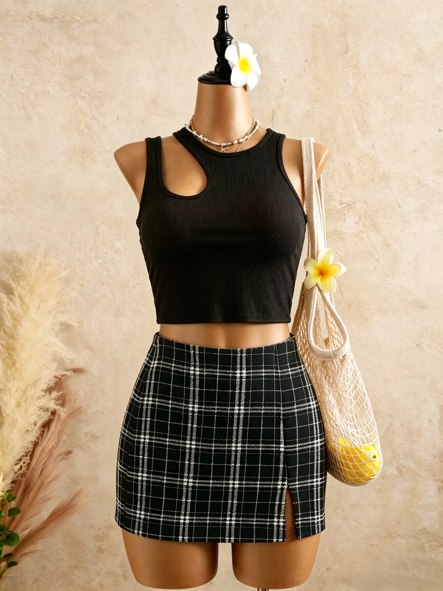 2 Piece Outfits Women Cutout R - Crop Top Crochet recension och pris