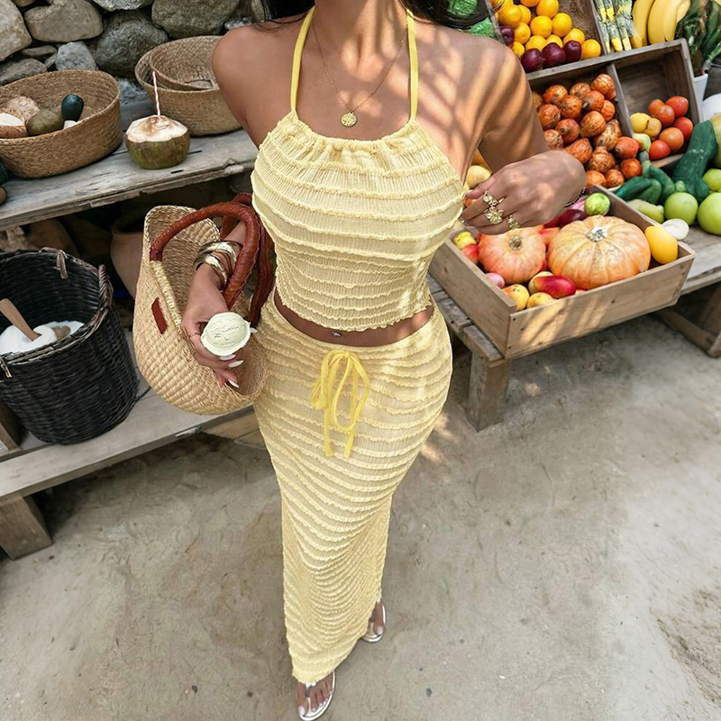 Sexy Elegant Dress Two Piece S - Maxi Dress Halter recension och pris