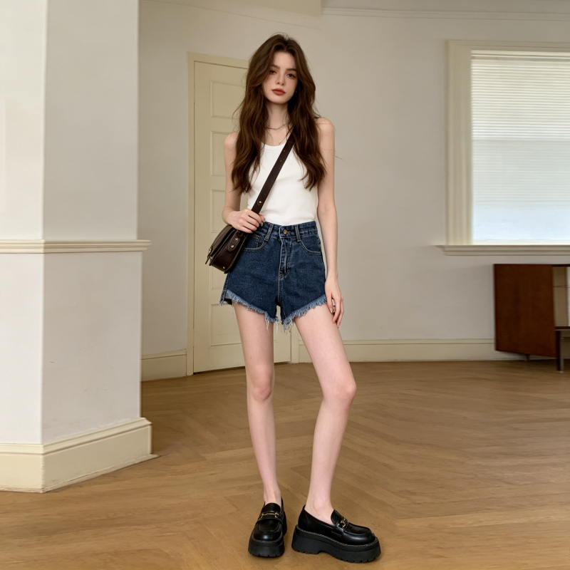 Denim Shorts Women Jeans Vinta - Shorts Denim Frayed recension och pris